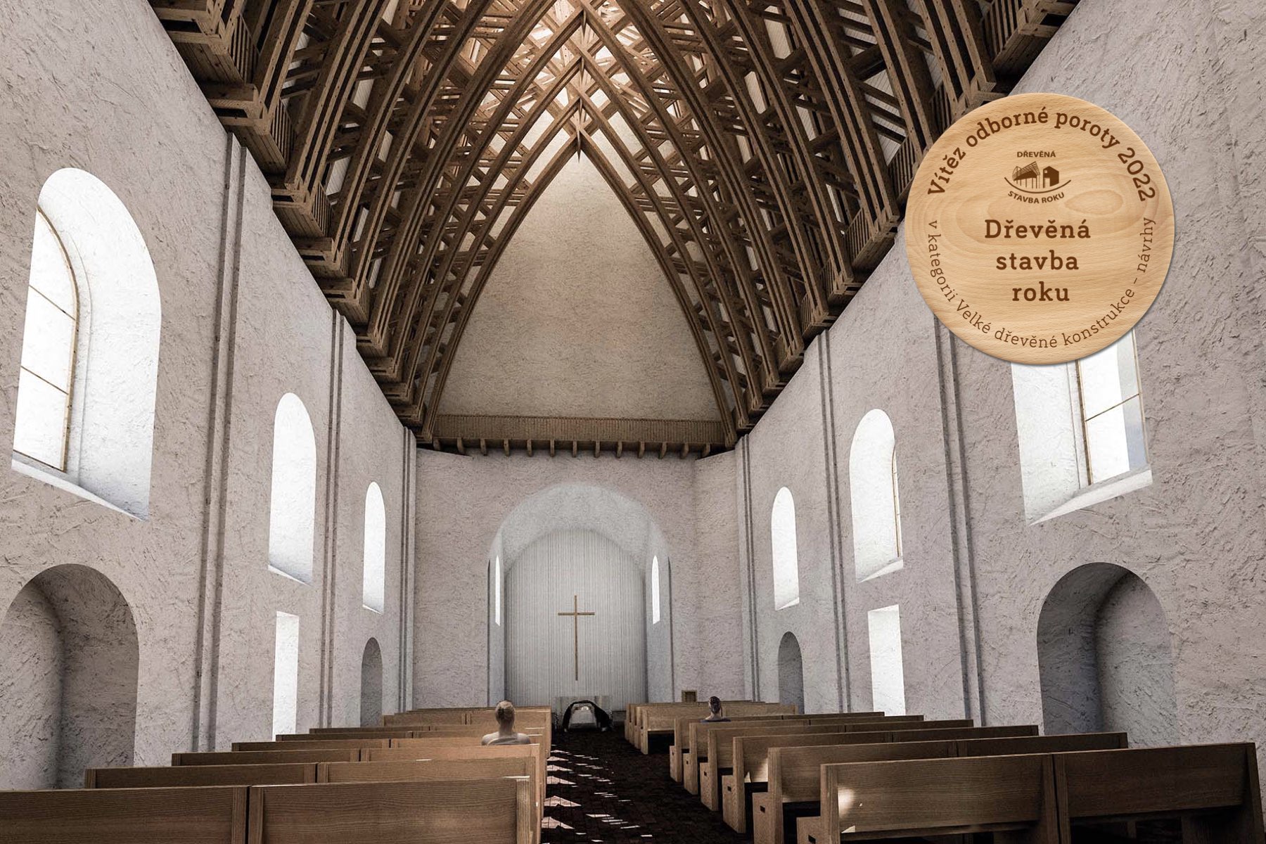 Kurz architekti • Kostel Panny Marie Dobré rady Pohoří na Šumavě - vítěz Dřevěná stavba roku 2022 
